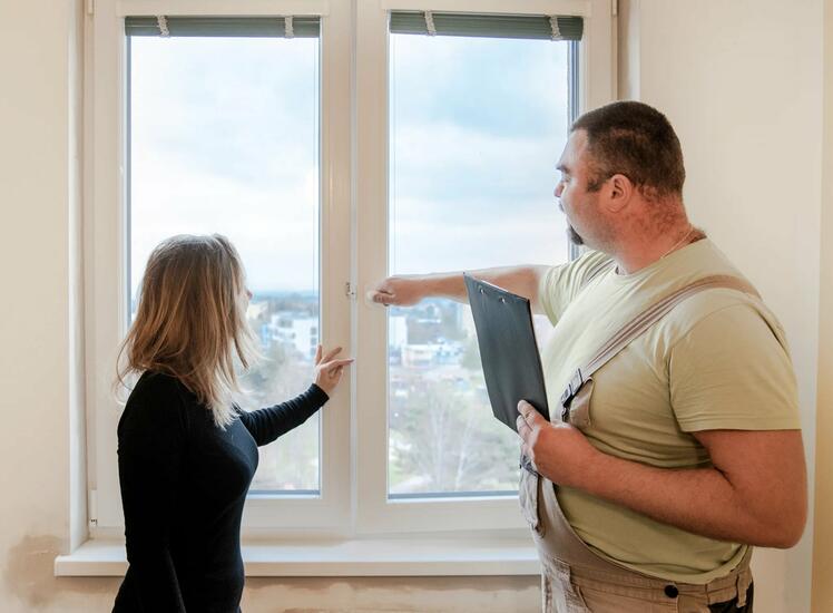 Montér kontroluje s klientkou otevírání oken po výměně